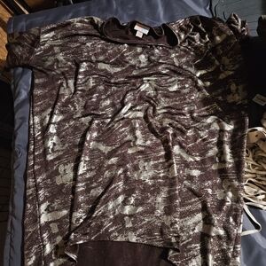LuLaRoe Brown and Silver Top